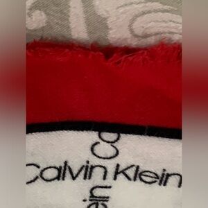 Calvin Klein Red & White & Black Scarf